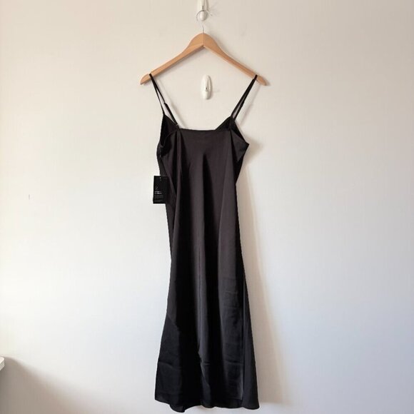 Knix Papaya Satin Slip Midi Dress NWT Black Size XS - Picture 3 of 5